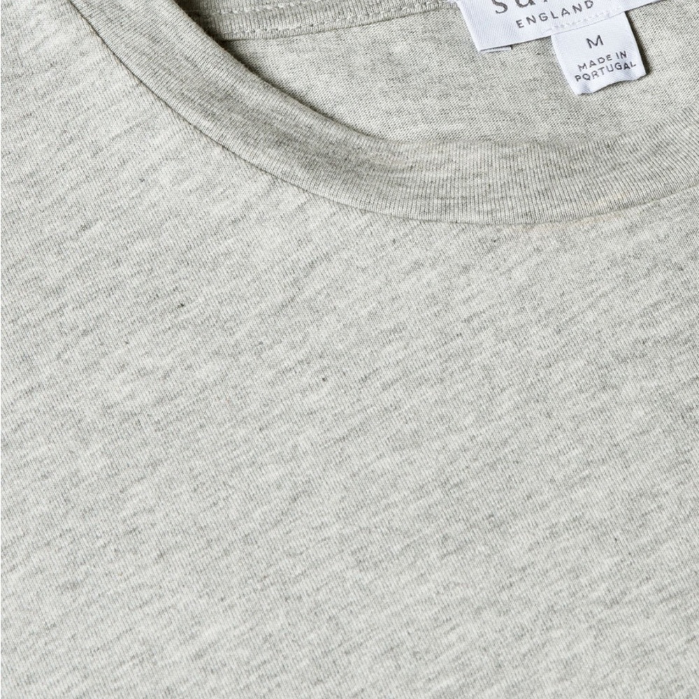 Men's sunspel riviera Crew Neck T-Shirt gray large - Picture 2 of 7